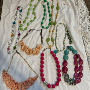 10 Multicolor Bright Mixed Necklaces